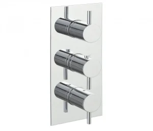 Just Taps Florence Thermostatic Concealed 2 Outlet  Vertical Designer Handle Chrome