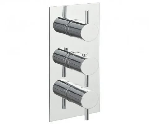 Just Taps Florence Thermostatic Concealed 2 Outlet  Vertical Designer Handle Chrome product image - Image 1