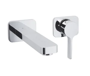 Just Taps Curve Single Lever Wall Mounted Basin Mixer Chrome
