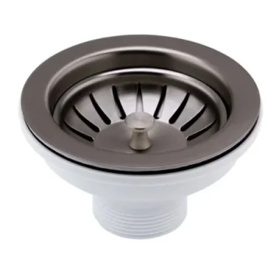 Just Taps Basket Strainer Waste Brushed Black product image - Image 1