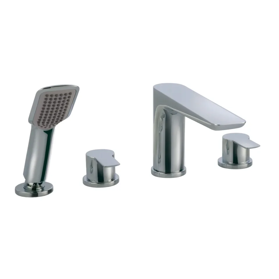 Just Taps Amore 4 Hole Deck Bath Shower Mixer With Kit Chrome product image - Image 1