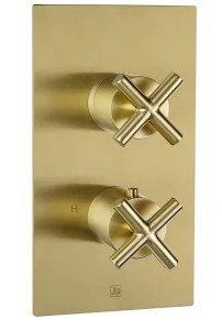 Just Taps Solex Thermostatic Concealed 1 Outlet Shower Valve Vertical Brushed Brass