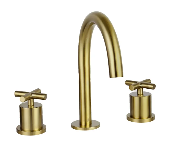 Just Taps Solex 3 Hole Deck Mounted Basin Mixer Brushed Brass