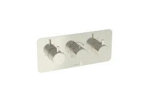 Saneux Cos 2 Way 3 Handle Shower Plate & Shrouds - Landscape - Brushed Nickel