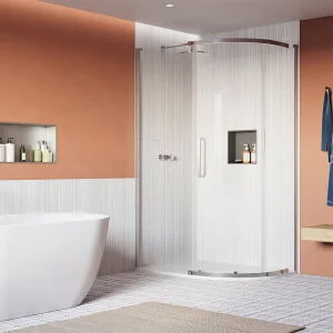 Crosswater Asura 8mm Quadrant Single Door A 1000 x 800 Fixed Panels Chrome