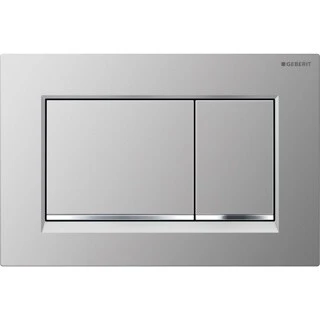 Geberit Sigma30 Square Flush Plate For Dual Flush - Matt Chrome With Gloss Chrome Detail