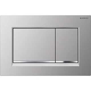 Geberit Sigma30 Square Flush Plate For Dual Flush - Matt Chrome With Gloss Chrome Detail