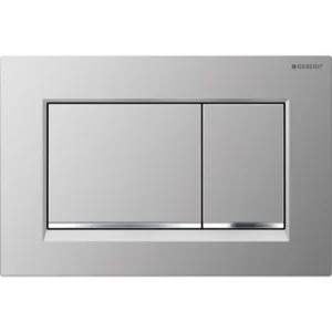 Geberit Sigma30 Square Flush Plate For Dual Flush - Matt Chrome With Gloss Chrome Detail