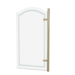Burlington Classique Curved Hinge Bath Screen With Frosting 850 Rh Gold