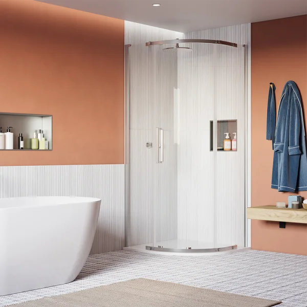 Crosswater Asura 8mm Quadrant Single Door B 900 x 900 Moving Door Chrome