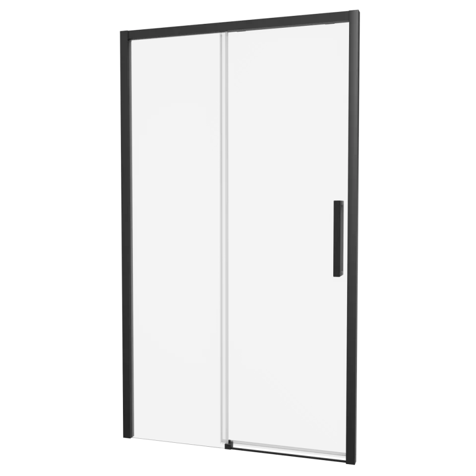 Crosswater Asura 8mm Sliding Door A 1100 Fixed Panel Matt Black product image - Image 1