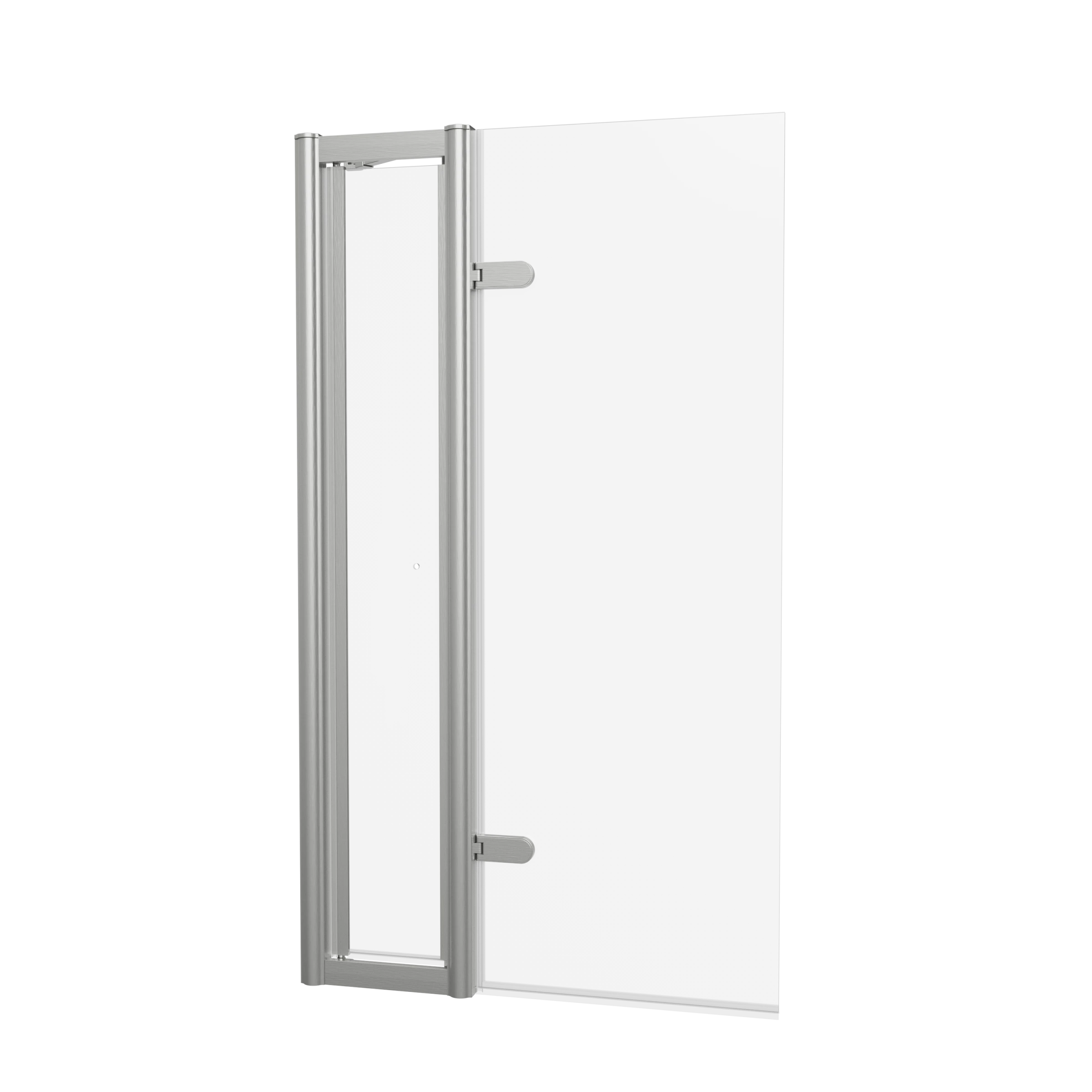 Burlington Classique Hinged Bath Screen With Access Door 850 Brushed Nickel (no Handle)