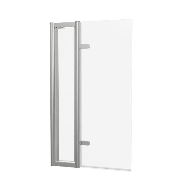 Burlington Classique Hinged Bath Screen With Access Door 850 Brushed Nickel (no Handle)