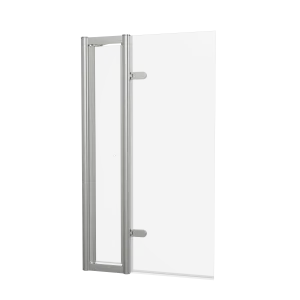 Burlington Classique Hinged Bath Screen With Access Door 850 Brushed Nickel (no Handle)