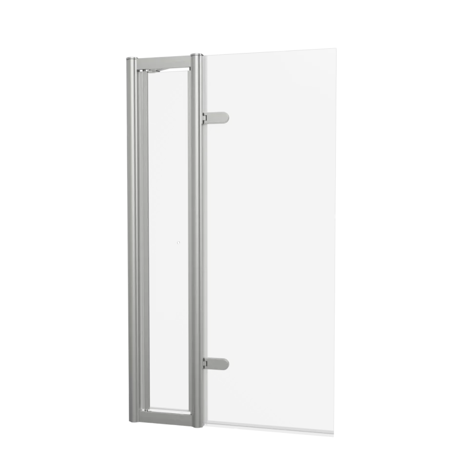 Burlington Classique Hinged Bath Screen With Access Door 850 Brushed Nickel (no Handle) product image - Image 1