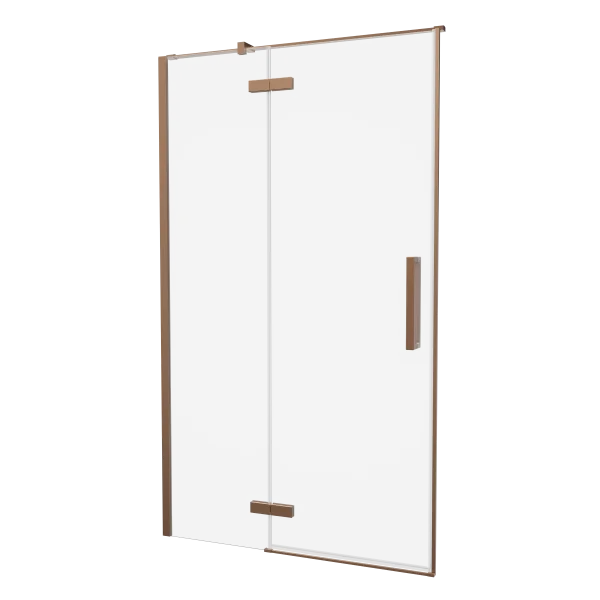 Crosswater Asura Hinged Door with Inline Fixed Panel 1200 Brushed Bronze