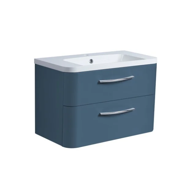 Roper Rhodes 800mm System Wall Mounted Double Drawer Unit Blue