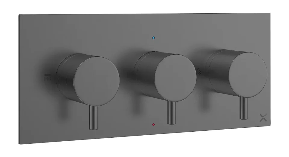 Crosswater Mpro 3 Handle Shower Handset Etched Trimset Landscape Slate product image - Image 1