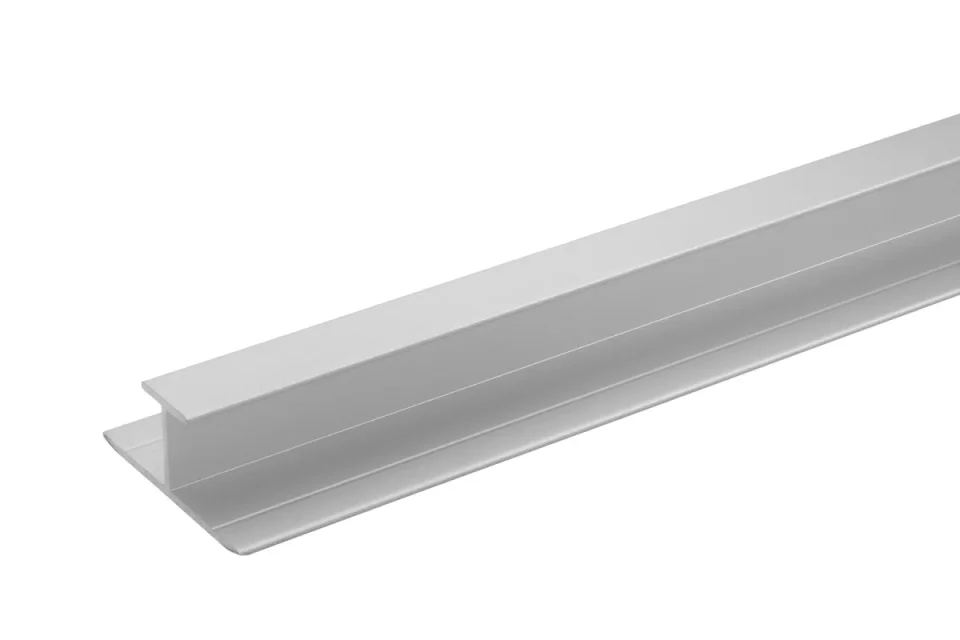 Crosswater Aluminium Extrusion H Join 11mm 2450mm Brushed Stainless Steel Effect product image - Image 1