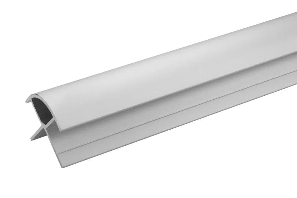 Crosswater Aluminium Extrusion External Corner 11mm 2450mm Brushed Stainless Steel Effect product image - Image 1