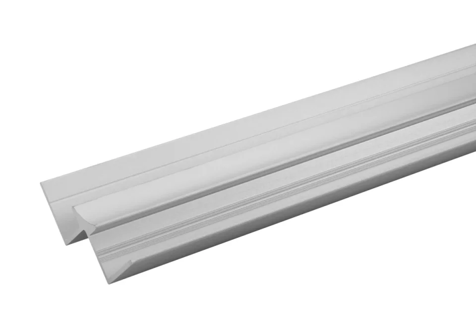 Crosswater Aluminium Extrusion Internal Corner 11mm 2450mm Brushed Stainless Steel Effect product image - Image 1