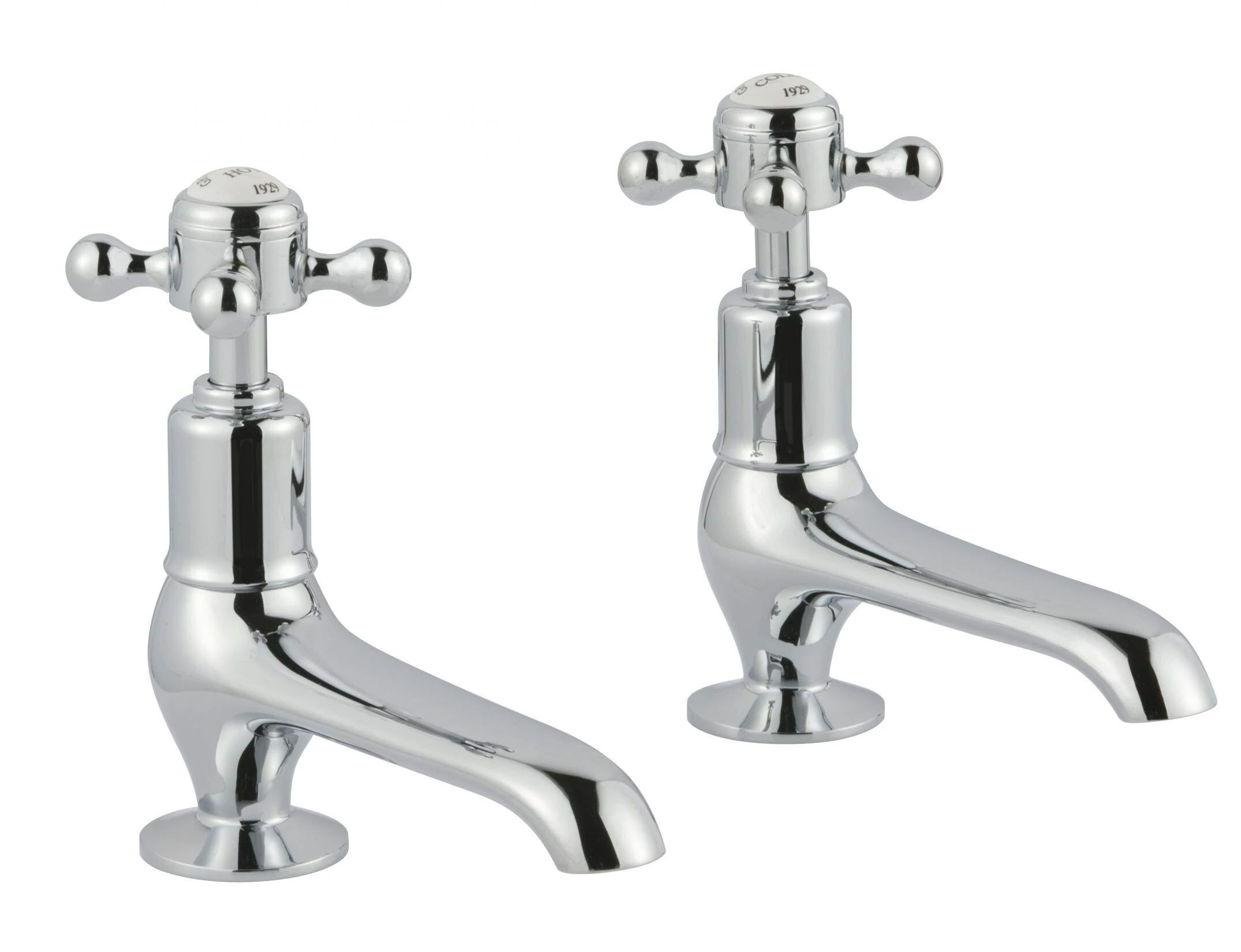Just Taps Grosvenor Cross Long Nose Basin Taps Chrome