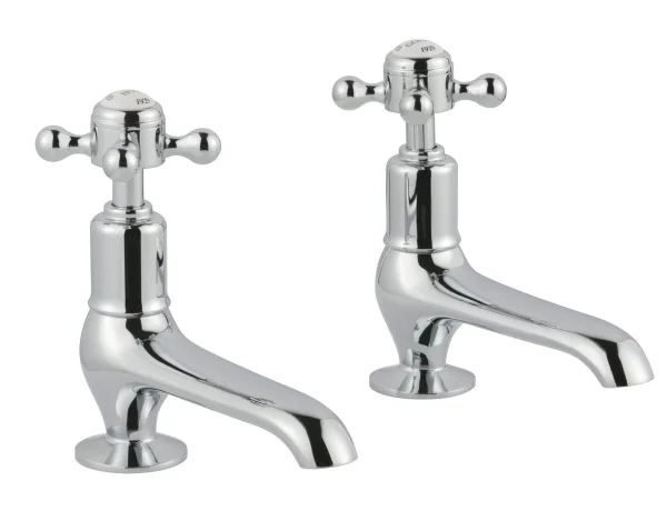 Just Taps Grosvenor Cross Long Nose Basin Taps Chrome