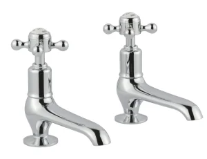 Just Taps Grosvenor Cross Long Nose Basin Taps Chrome
