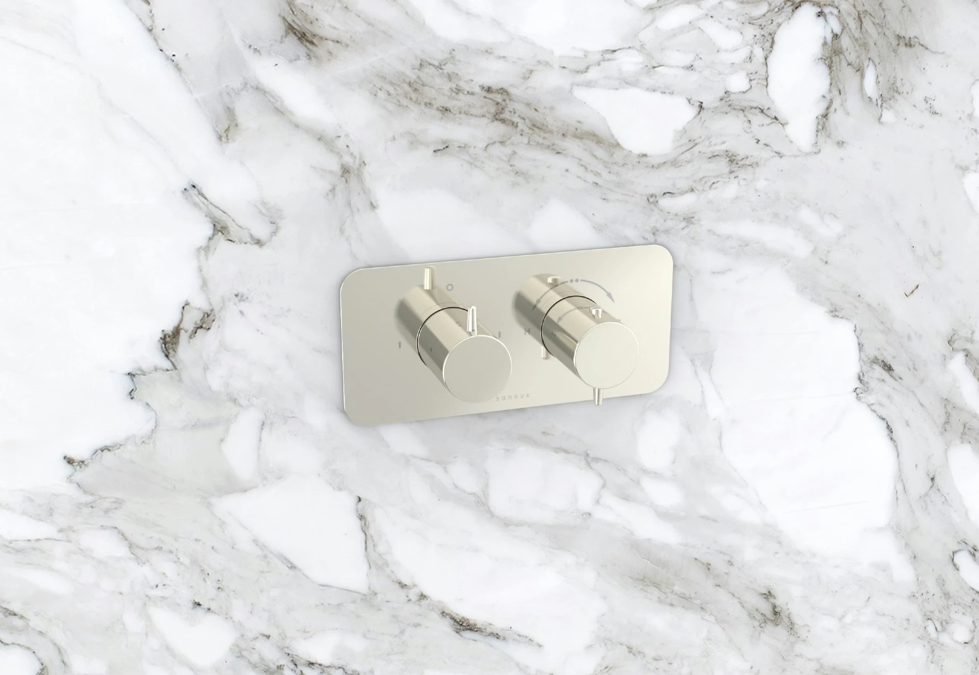 Saneux Eden 2 Way Handles & Plate Finish Kit In Landscape (for Ed020l.bn) - Brushed Nickel (pvd)