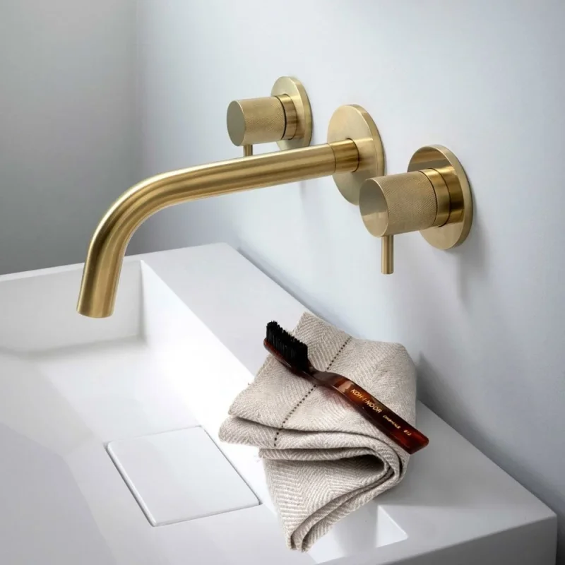 Just Taps Vos Bath/Basin Spout 150mm Brushed Brass detail view - Image 2
