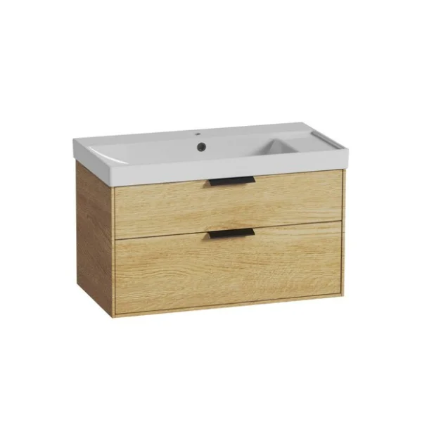 Roper Rhodes 600mm Scheme Wall Mounted Double Drawer Unit - Sand Oak