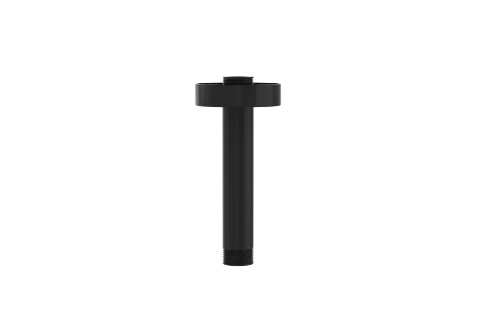 Saneux Cos 100mm Round Ceiling Mounted Shower Arm - Satin Black detail view - Image 2