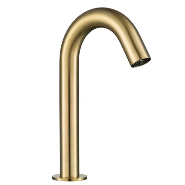Just Taps React Sensor Deck Spout Mains And Battery Operated Brushed Brass