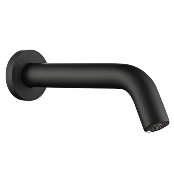 Just Taps React Sensor Wall Spout Mains And Battery Operated Matt Black
