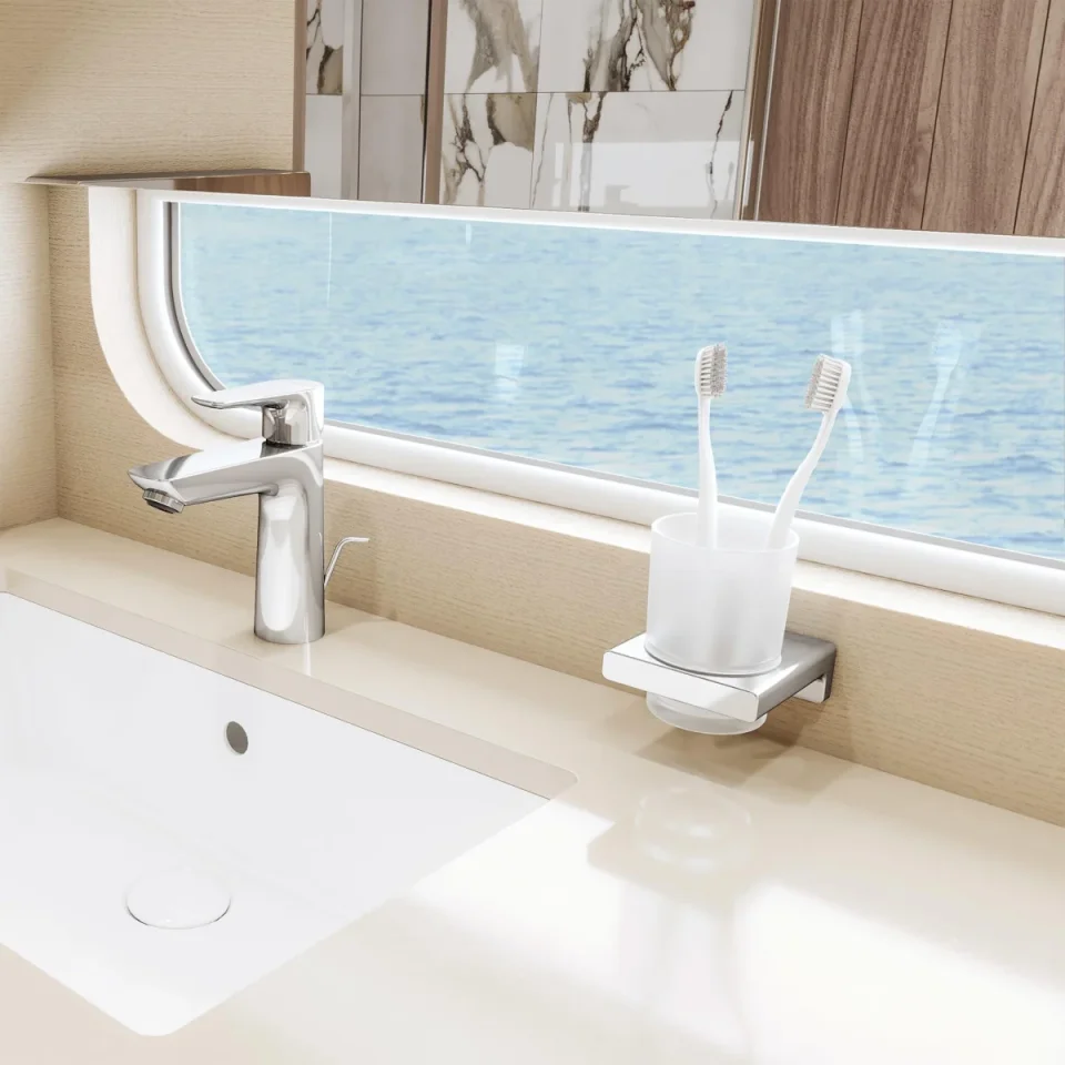 Hansgrohe Addstoris Q Toothbrush Tumbler Chrome detail view - Image 3