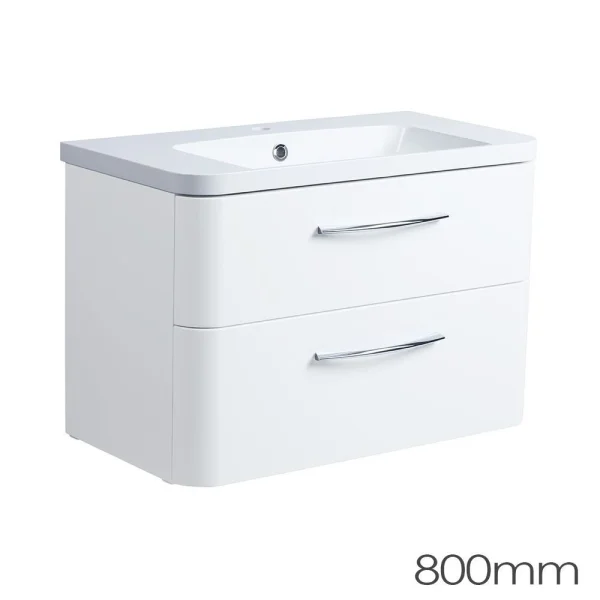 Roper Rhodes 800mm System Wall Mounted Double Drawer Unit White