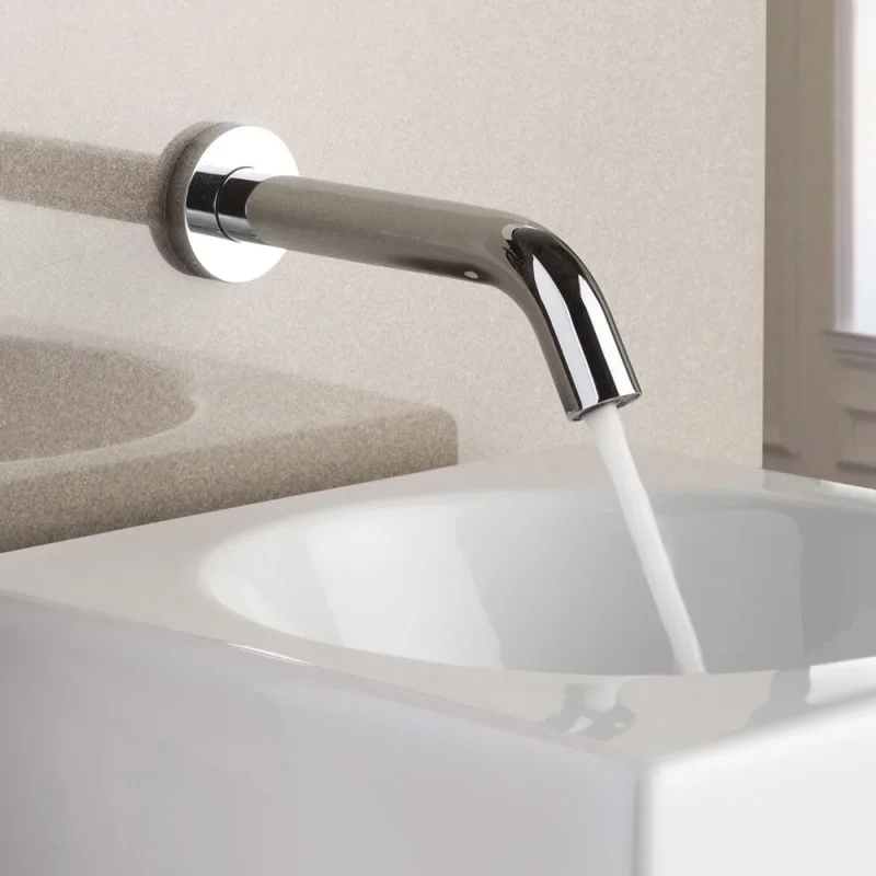 Just Taps React Sensor Wall Spout Mains And Battery Operated Chrome detail view - Image 3