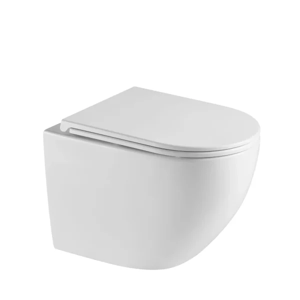 Just Taps Wortex Wall Hung Toilet Rimless Inc Seat White