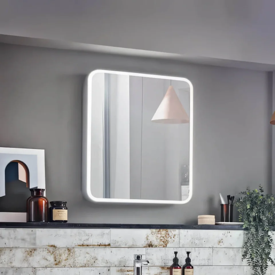 Roper Rhodes 600mm System 2 Door Cabinet With Illumiated Mirror detail view - Image 2
