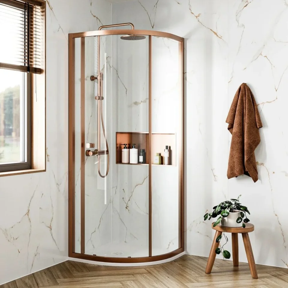 Crosswater 6mm Quadrant Single Door 800 Brushed Bronze product image - Image 1
