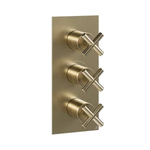 Crosswater MPRO Crosshead 3 Handle Trimset (must be paired with WLBP2000R or WLBP3000R) Brushed Brass