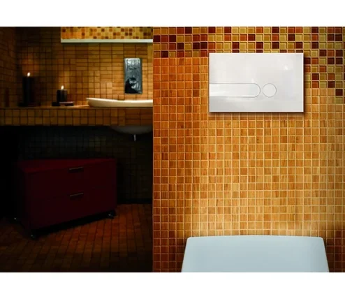Oli Iplate Gloss White Dual Flush Plate detail view - Image 3