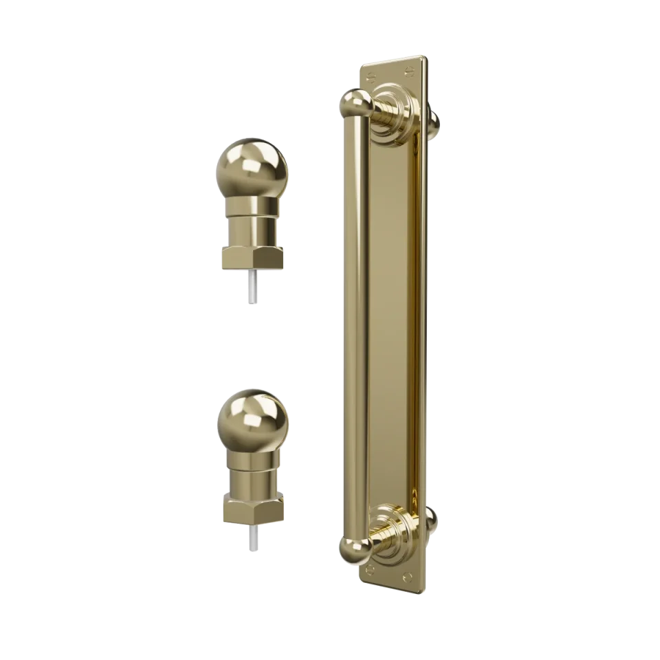 Burlington Classique 1850 Handle With Back Plate & Finials (pair) Gold product image - Image 1