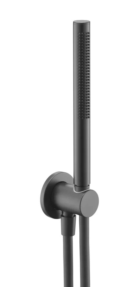 Just Taps Vos Round Water Outlet Hose & H/shower Matt Black product image - Image 1