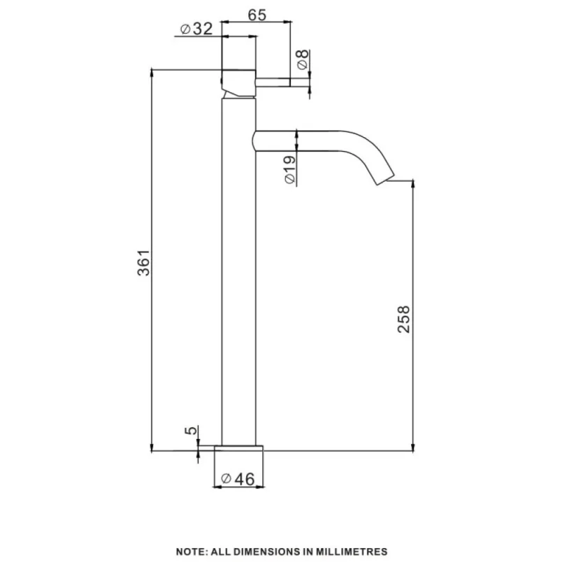 Crosswater MPRO Tall Basin Monobloc Slate detail view - Image 2