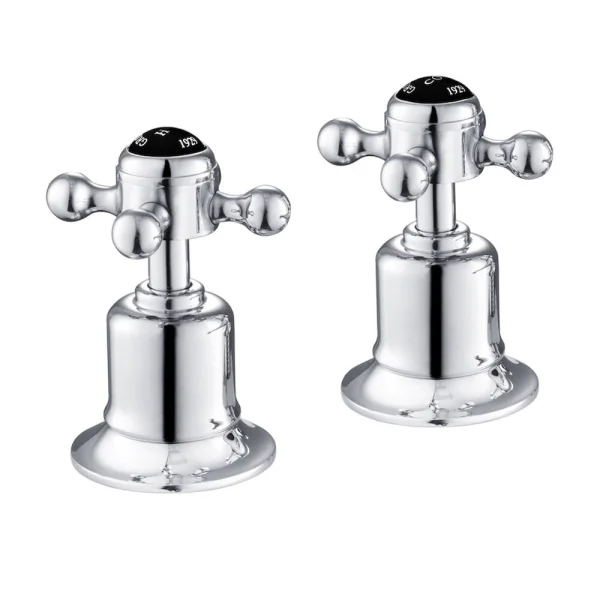 Just Taps Grosvenor Cross Panel Valves Black Indices