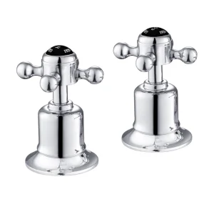 Just Taps Grosvenor Cross Panel Valves Black Indices