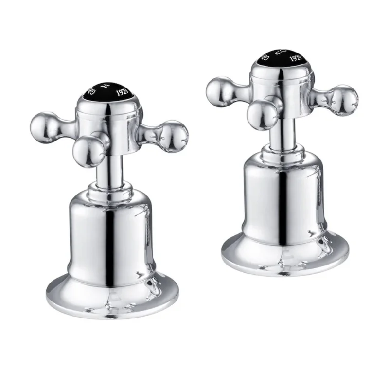 Just Taps Grosvenor Cross Panel Valves Black Indices product image - Image 1