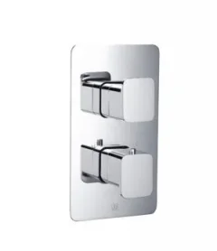 Just Taps Hix Thermostatic Shower Valve Single Option Chrome detail view - Image 2