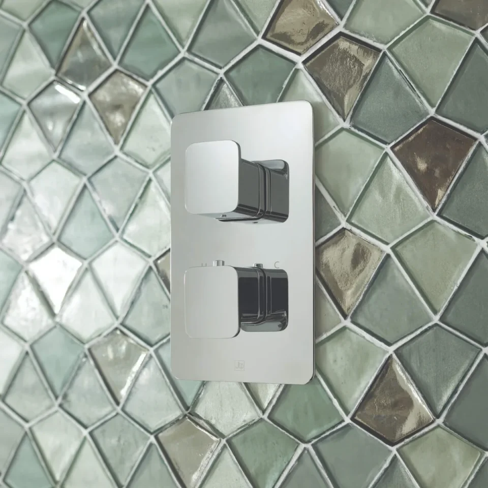 Just Taps Hix Thermostatic Shower Valve Single Option Chrome product image - Image 1